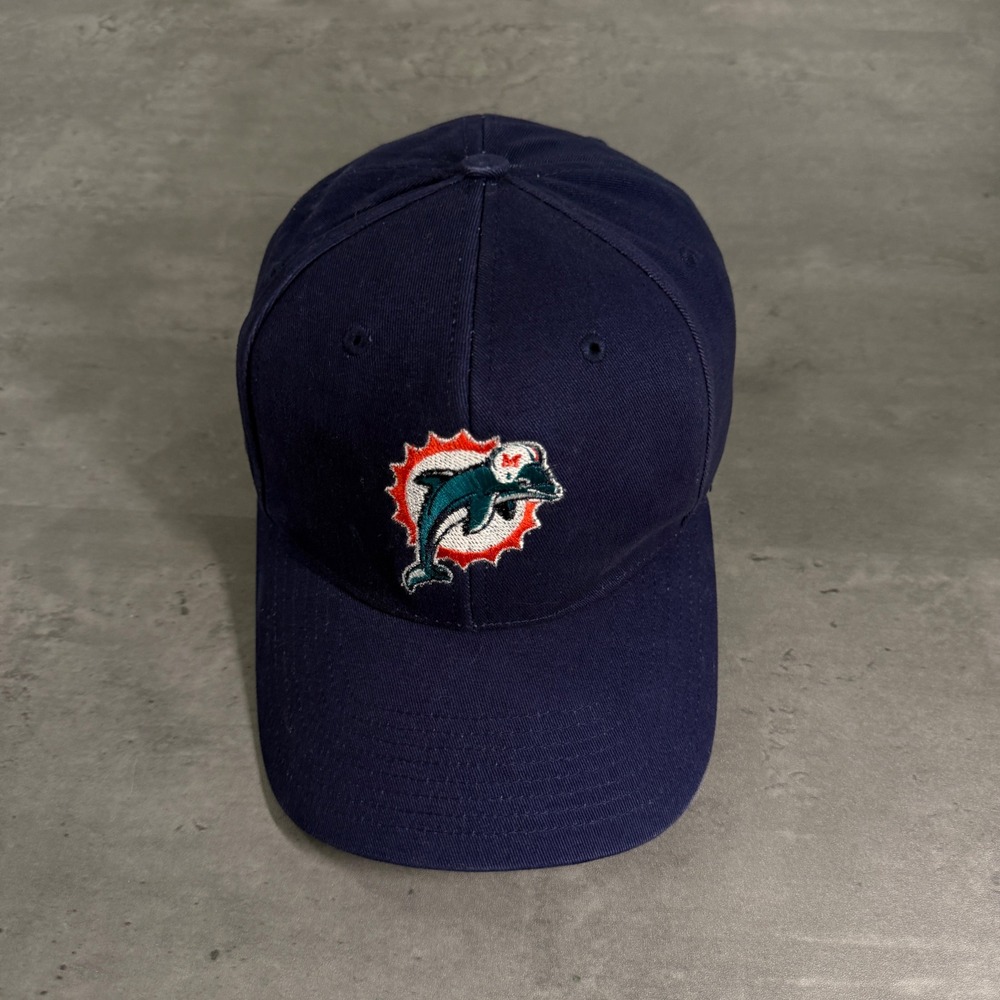 Vintage Logo 7 Miami Dolphins Hat Mens Navy Blue NFL Baseball Cap Alternate